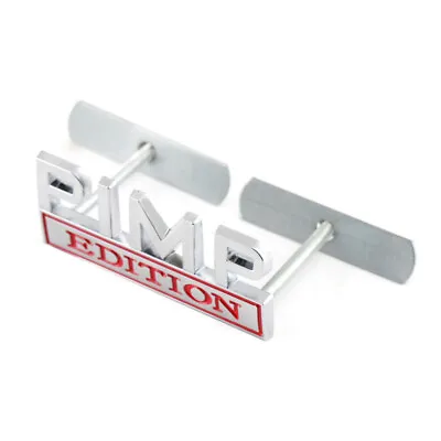 Chrome Red PIMP EDITION Front Grille Emblem For Ram Sierra Tundra F150 250 350 • $12.59