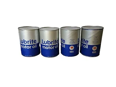 VTG Lubrite Motor Oil 1 Quart Full Cans Mobil Pegasus NOS  SAE 20-20W Lot Of 4 • $21.80