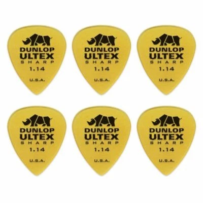 $6.94 • Buy 6 X Jim Dunlop Ultex Sharp 1.14MM Gauge Guitar Picks 433R Plectrums, Pack