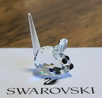 🐁 Swarovski Crystal (1) Tiny Baby Field Mouse Figurine W/ Frosted Tail & Logo • $2.25
