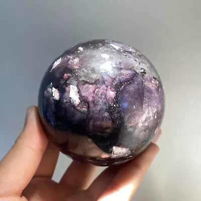 1pc Natural Lepidolite Quartz Crystal Sphere Crystal Energy Reiki Gift • $188.86