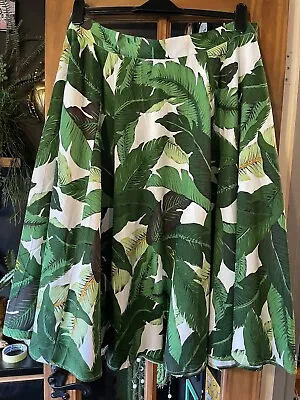 Di Brooks Of Outerlimitz Tropical Leaf 50s Rockabilly  Swing Skirt Plus Size 3XL • £17.99