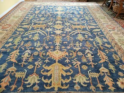 9 X 12 VINTAGE DESIGN VEG DYE SERAPI HERIZ RUG USHAK ANTIQUE CAUCASIAN KAZAK • $1995