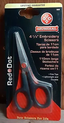 Mundial 4 1/4  Embroidery Scissors Red Dot • $13.99