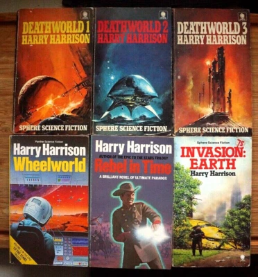 Harry Harrison - Deathworld Trilogy Wheelworld - Vintage Sci-Fi - 6 Book Bundle • £15