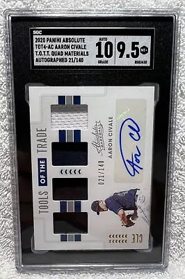 2020 Panini Absolute Aaron Civale Tools Of The Trade 4 Patch Auto /140 SGC 9.5 • $39.95