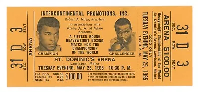 Muhammad Ali Vs. Sonny Liston Full Ticket May 25 1965 $100 Sec. 31 • $149.99