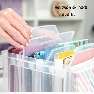 New Sturdy Storage Box Greeting Card Organizer 6 Dividers Store Cards Crafts • £10.98