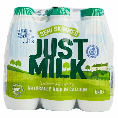 Candia Just Milk UHT Long Life Semi-Skimmed Fresh Milk - Pack Of 6 Bottles X 1L • £15.60