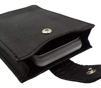 MENS Leather Magnetic Money Clip With Expandable Card Pouch Gusset Wallet Sleeve • $17.28