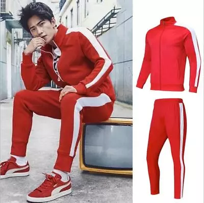 New Adult TrackSuit Running Training Suit Men Sport Set Jogging Fitness Uniform • $30.39