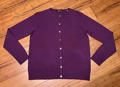 Women’s VALERIE STEVENS 100% Merino Wool Purple Cardigan Sweater Small • $9.99