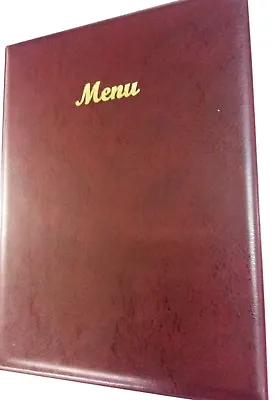 A4 Menu Cover/folder In Burgundy Leather Look Pvc - Classic Look • £6.80