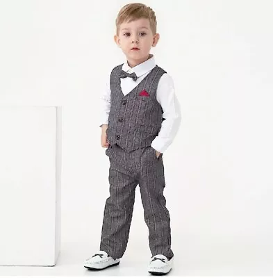 Boys Suit Toddler Formal Waistcoat Outfit Grey Size 110cm (3-4yrs)| (REF 3/255) • £14.99