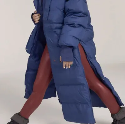 Adidas Stella McCartney Long Blue Padded Winter Jacket Women's Large • $399