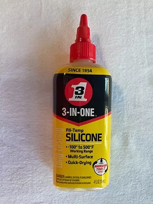3-In-One 3IO-SIL-00 Long Lasting Lubricant All-Temp Silicone Oil 4 Oz • $6.95