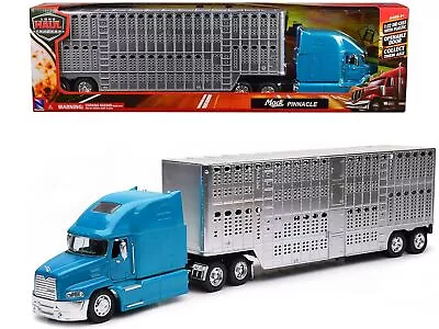 Mack Pinnacle Truck With Pot Belly Livestock Trailer Blue And Chrome  Long Haul • $78.40