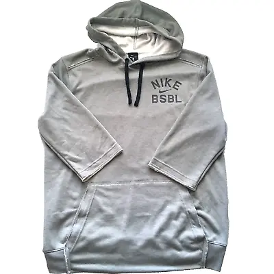 Nike Dri-Fit Sweater Adult Medium Gray Baseball Half Sleeves Hoodie Mens  • $19.20