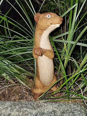 VTG Weasle FERRET Animal MEERCAT Hand Painted MONGOOSE Ceramic MINK Stoat STATUE • $10