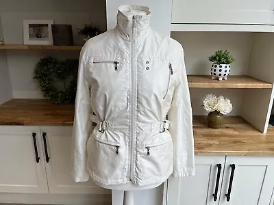 Cream/white Lightweight Spring Summer Jacket Rain Mac Size 10 • £6.50