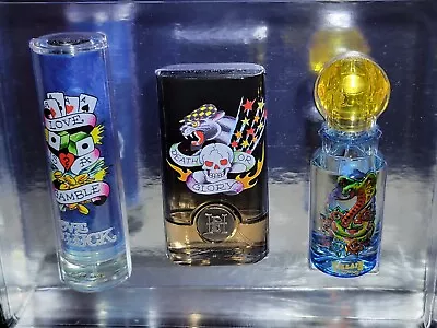 ED Hardy Love & Luck Born Wild Villain 3 Pc Set 1 Oz Men's Eau De Toilette Spr • $50.99