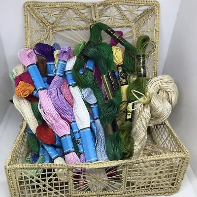 Lot 32 Vintage Embroidery Mixed Lot Floss Thread J P Coats Prism DMC Skeins • $15