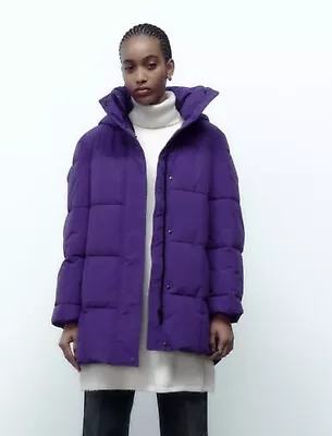 Zara Purple Puffer Jacket • $100