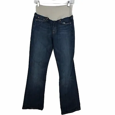 7 For All Mankind Women Maternity Jeans 27 Bootcut Medium Wash Denim Belly Panel • $28