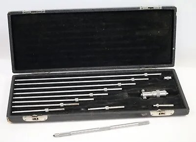 Vintage L.S. Starrett Inside Micrometer Tool Measuring Set - 2 To 12 Inch Range • $111.97