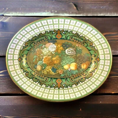 Vintage Daher Decorated Ware Floral Fruit Tin Oval Tray 13x10 In Made In England • $9.99