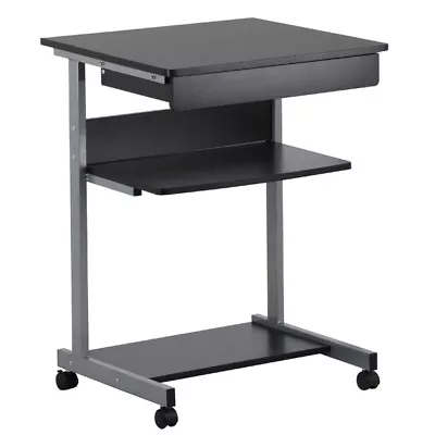 Rolling Computer Desk Workstation Writing Table W/Printer Shelf Small Space New • $59.59