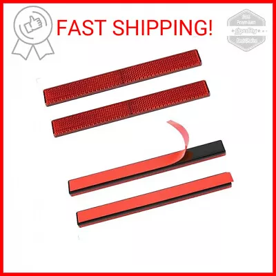 Evermotor Stick-on Rectangular Reflectors Red Safety Reflector 6.53 Inch Motorcy • $13.51