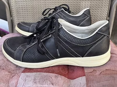 Mephisto Air Jet Men's Size 10 Black Perforated Leather Lace Up Sneakers Shoes • $44