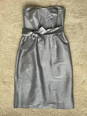 Monique Lhuillier Bridesmaid Dress Shiny Silver Size 6 WORN ONCE! • $50
