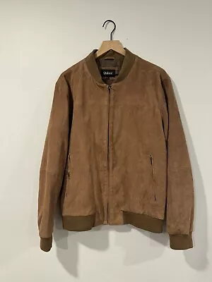 QUINCE 100% Goat Suede Bomber Jacket  Cognac Size Large NWOT OG. Price $150 • $99.99