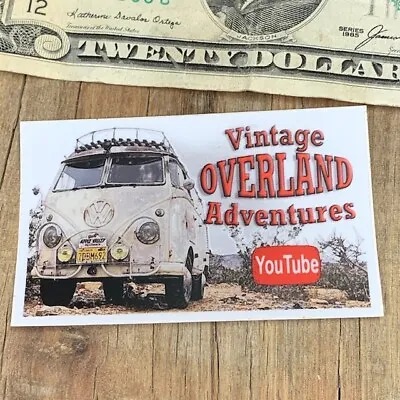 Vintage Overland Adventure Sticker VW Bus Window Vanlife Yeti Cup  - 3  Decal • $3.99