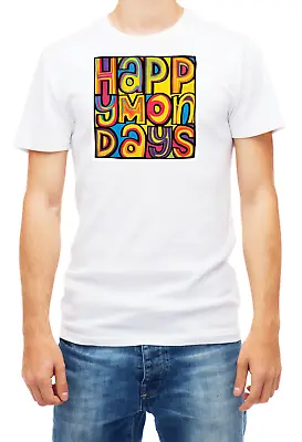 £9.50 • Buy Happy Mondays Indie Dance Madchester Rave Short Sleeve White Men T Shirt K060