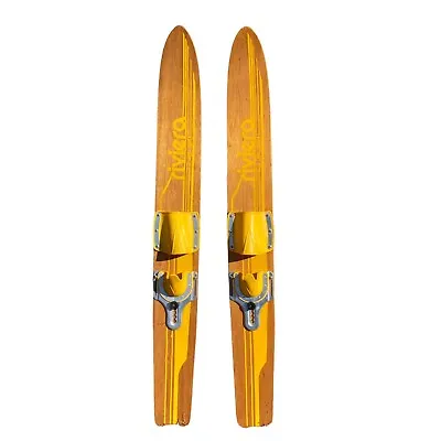 Vintage Nash Riviera Jr. Wooden Water Skis 48  Adjustable Bindings • $48