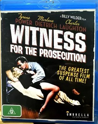 Witness For The Prosecution 1957 Blu-ray Region B Tyrone Power Marlene Dietrich • $19.95