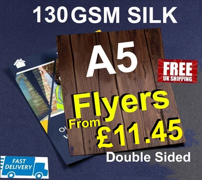 £13.20 • Buy A5 Flyers Leaflets Full Colour Double Sided 130gsm Silk -148mm X 210mm