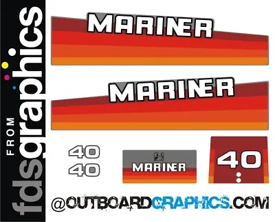 Mariner 40hp Rainbow Outboard Engine Decals/sticker Kit • $40.90