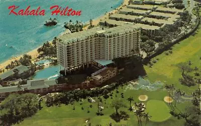 HONOLULU Hawaii HI   KAHALA HILTON Hotel~Golf Course  BIRD'S EYE VIEW  Postcard • $5.88