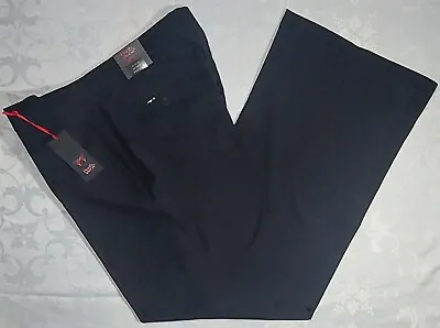 DEVIL'S ADVOCATE Hartley Men's Flare Leg Black Trousers Size 34w 32L Rrp £80 NEW • £39.95