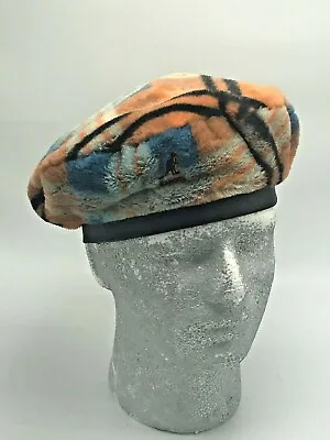 Unisex Kangol Orange | Black | Aqua Faux Fur Beret Hat     • $89