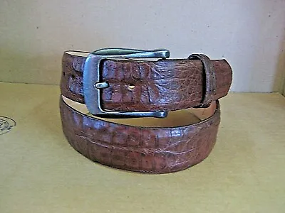 Mens Genuine Authentic Brown Crocodile Belt  • $149.99