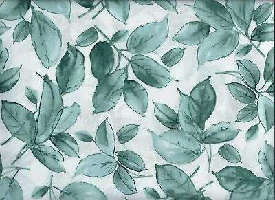  Watercolor Hydrangeas  Leaves Shadow Teal Maywood Studio Fabric BTY  • $14.59