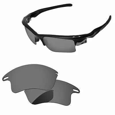 PapaViva Black Chrome Polarized Replacement Lenses For-Oakley Fast Jacket XL • $14.98