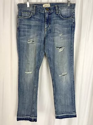 Current Elliott Jeans Size 28 The Cropped Straight Leg Super Loved Destroy • $20