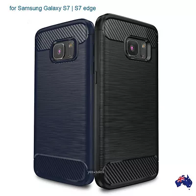 For Samsung Galaxy S8 Plus S7 Edge Case Brush Slim Armor Silicone Soft Cover • $9.85