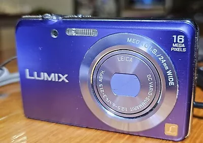 Panasonic Lumix DMC-FH8 16mp Purple Violet Digital Camera  WORKING  • $55